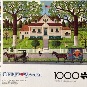 Charles Wysocki ice cream and hopscotch 1000 piece puzzle complete with poster